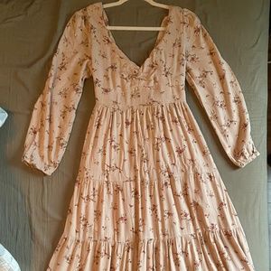 Morning lavender Regina Tie Back Tiered Dress